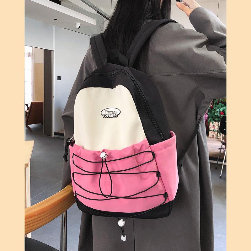 Schoolbag1011 new spring nylon lightweight contrasting color sports travel backpack large capacity student backpack