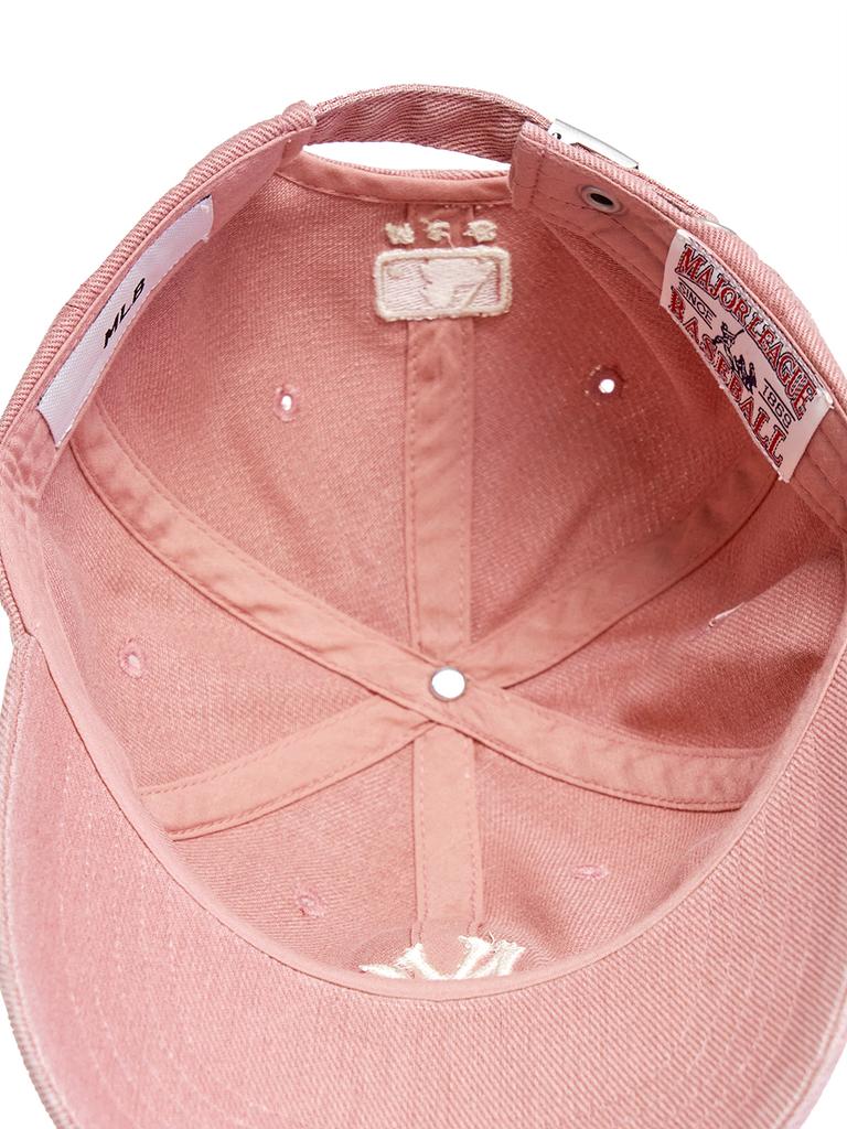 Emelbi Basic Washed Unstructured Ball Cap Ny (Coral)