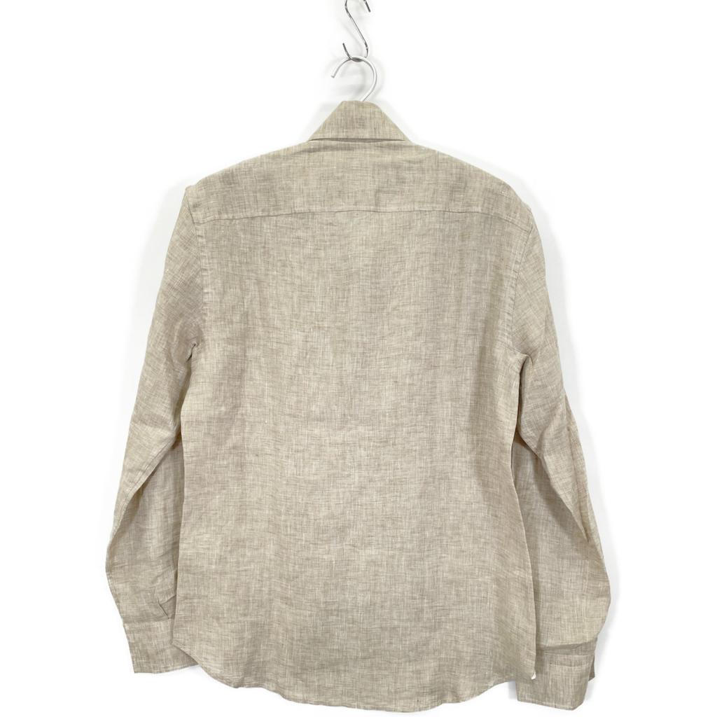 Massimo d'Augusto Beige MAX6 100% Linen One-Piece Button-Down Shirt Tops M beigeUsed