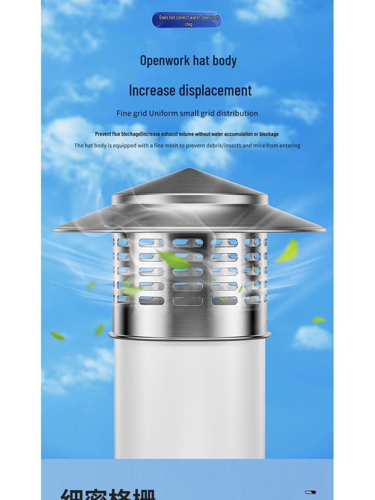 Breathable Umbrella-Style Stainless Steel Chimney Cap for Roof and Terrace Ventilation