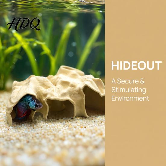 Accessoires d'Aquarium Cachette Grotte sous Gravier Tunnel Aspect Naturel Décor Écologique pour Betta Guppy Crevette Petit Cichlidé