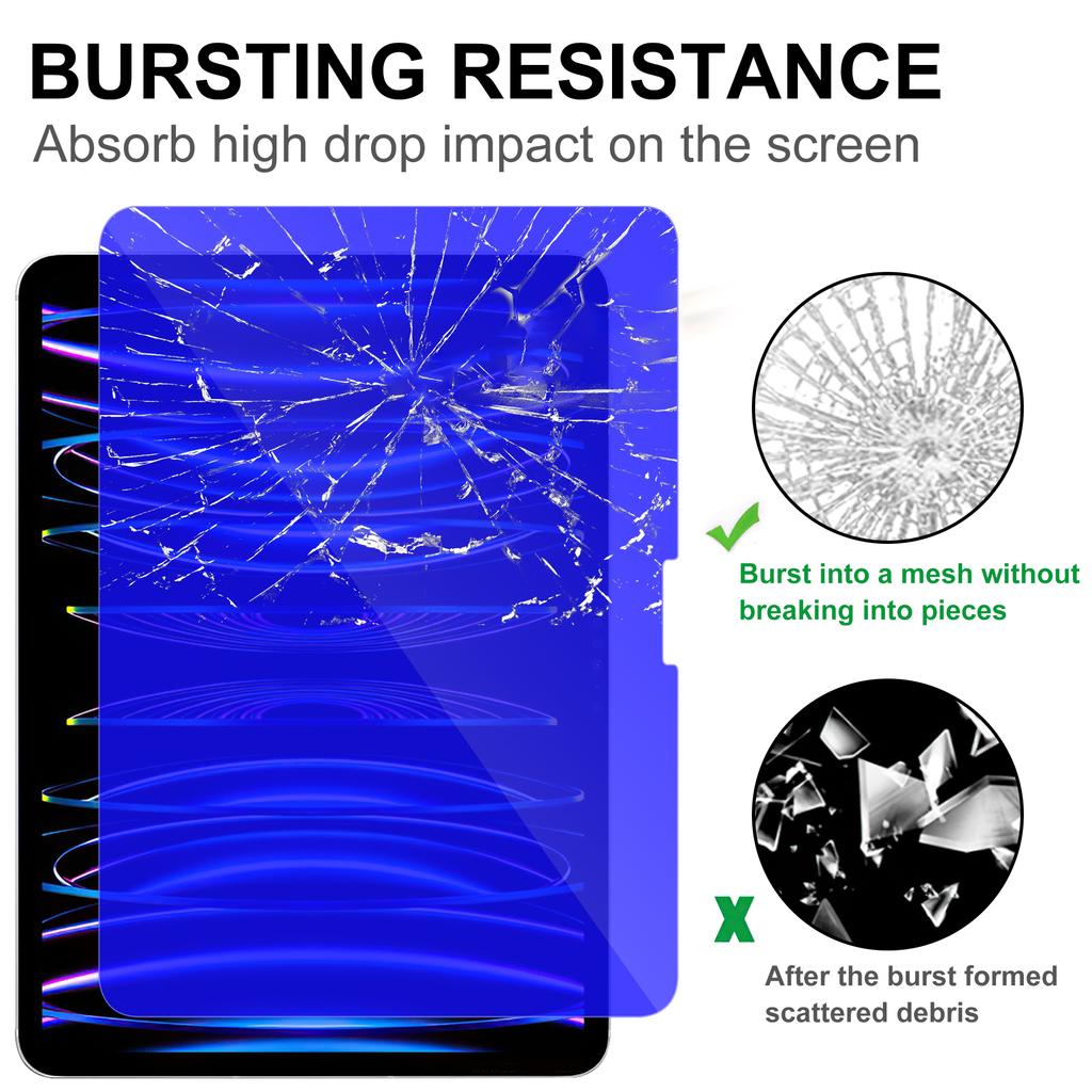 For iPad Pro 11 (2024) Tempered Glass Screen Protector Blue Light Blocking Screen Film