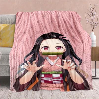 Demon Slayer Anime Flanelldecke - Weich Warm Perfekt für Sofa, Bettwäsche Camping Reise Büro Heimdekor -QJY