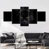 5-teilige Seltene Schwarzer Panther Wandkunst Schwarzer Leopard HD Bilder Leinwandbild Wandkunst für Wohnzimmer Wanddekoration Ohne Rahmen