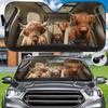1Pcs Highland Cow Car Windshield Sunshade UV Rays Heat Blocker Keeps Vehicle Cool Unique Design Fit Sedans SUVs Trucks RVs