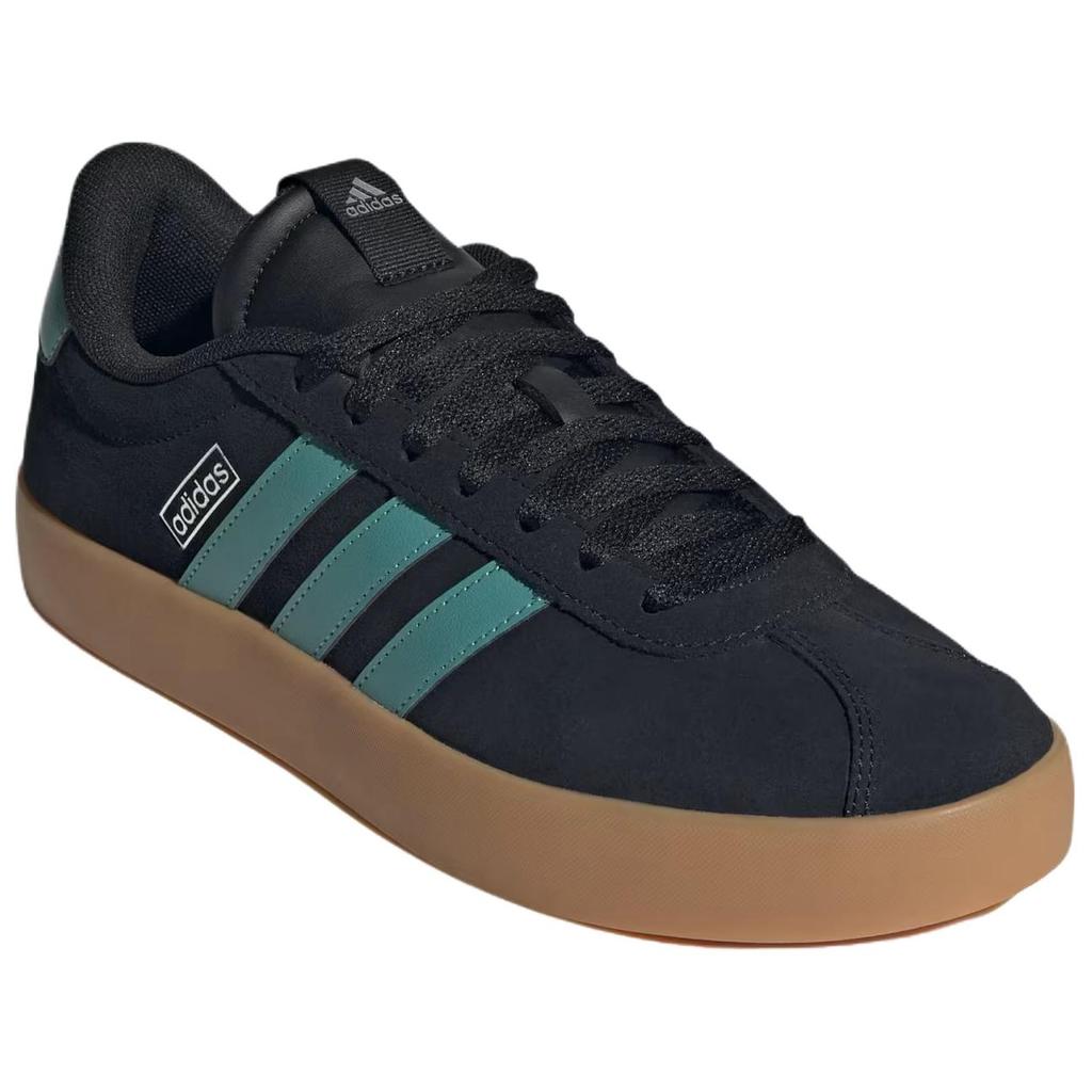 Adidas VL Court 3.0 Comfortable Versatile Non-Slip Durable Low-Top Skate Shoes Men Sneakers Black Teal JR8653