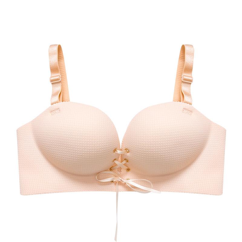 Sexy Bra Push Up Paded Bras For Women Seamless Bralette Brassieres Lingerie Deep V Bowknot