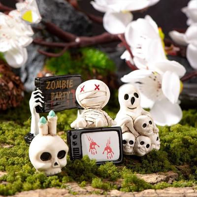 Candle Skull Halloween Miniature Figurine Mini Desktop Knick-knack Festival Supplies