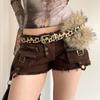 1pcs PU Studded Leather Fur Belt Faux Fur Spicy Girl Style Furry Waistband Korean Style Jeans Decor Y2K Waistband