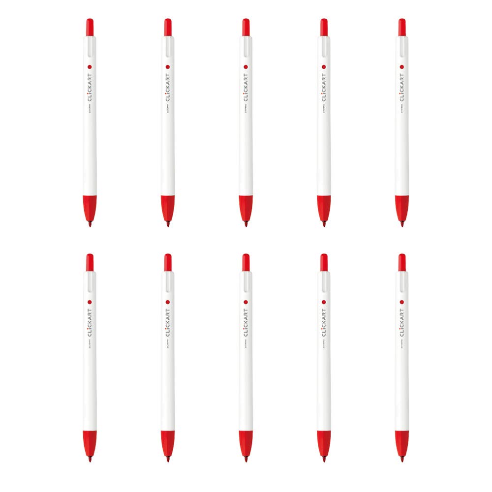 

Zebra Clickart 10 Water-Based Pen, Red, Pens, B-WYSS22-R красный