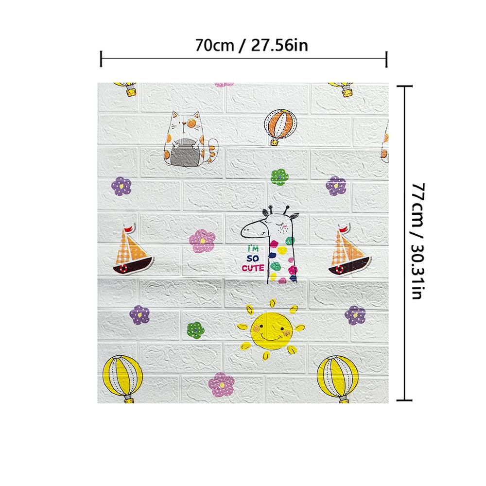 3D Do-It-Yourself Foam Wall Living Room Bedroom Kitchen Bathroom Wall Decals 77Cm*70Cm Water-Repellent Wall Cover Self Adhesive Home Ornament