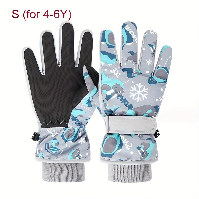 [Warm Ski Gloves] Warm Winter Ski Gloves, 1 Pair | Boys and Girls Snow Play Gloves, Suitable for Children 4-13 Years Old