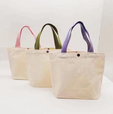Korean Style Large Canvas Tote Bag with Snap Button - Artistic Solid Color Cloth Bag