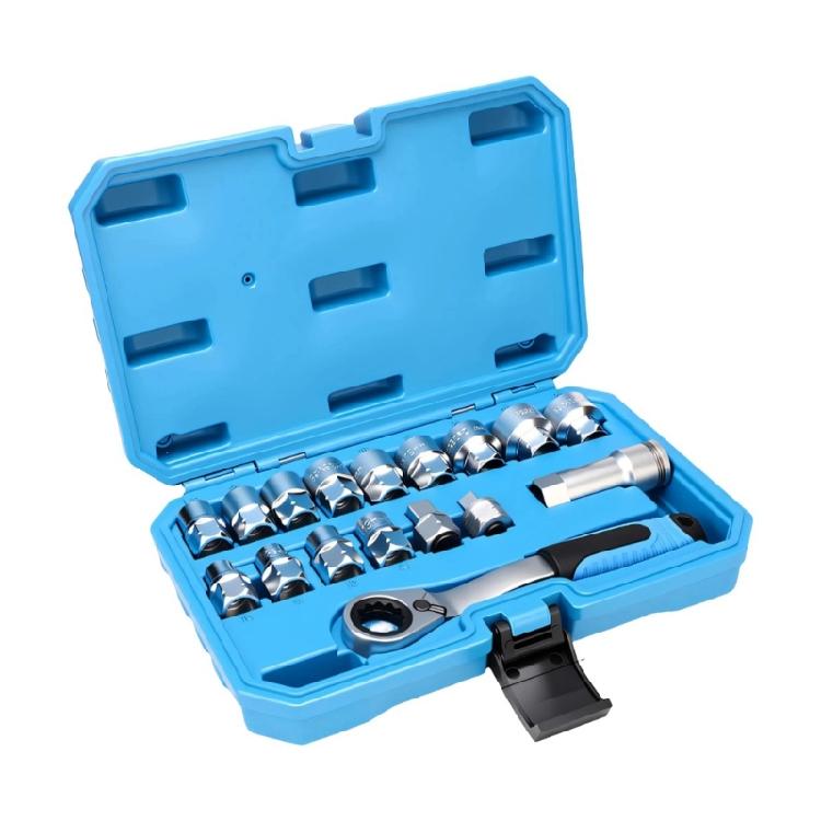 Bidirectional Ratchet Socket Spanner Set Featuring Bidirectional Ratchet And Pass Through Suitable For Automotive Repair