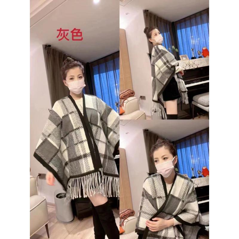 New retro plaid shawl women's high-end versatile autumn and winter imitation cashmere warm scarf thick
