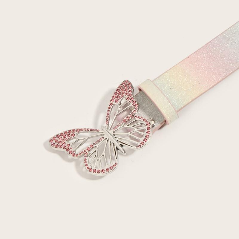 Elegant Rhinestones Buckle Waist Belt for Adult Butterfly Belt for Jeans Skirt
