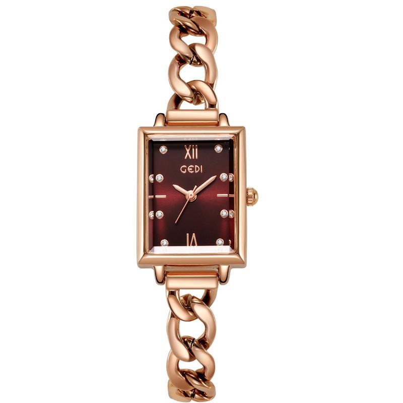 Orologio da donna rettangolare in lega al quarzo con funzione impermeabile per signore alla moda