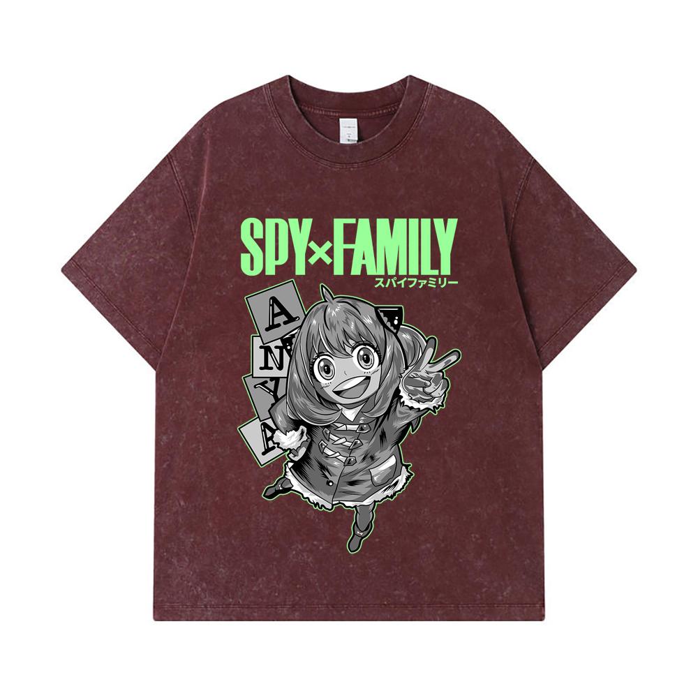 275 GSM Washed T-shirts 100% Cotton Spy x Family V5 Anya Print Unisex Heavy Cotton T Shirt