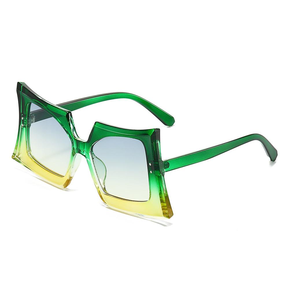 Wine Glass Sunglasses, Personalized Square Large-Frame Hip-Hop Beat Sunglasses For Women