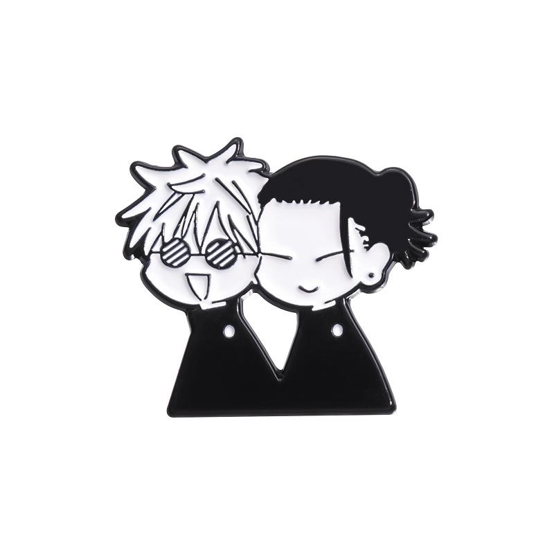 Jujutsu Kaisen Niedliches Yuji & Gojo Brosche Set – Cartoon Anime Anstecknadel