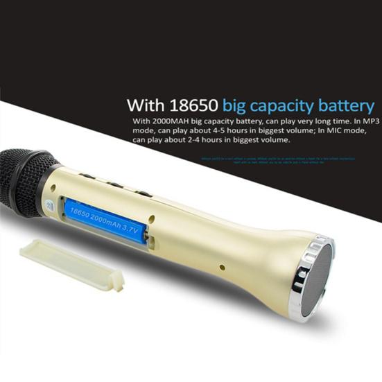 3-in-1 Bluetooth-kompatibler Lautsprecher Handliches Kabelloses Karaoke-Gesangs-Aufnahme-Mikrofon