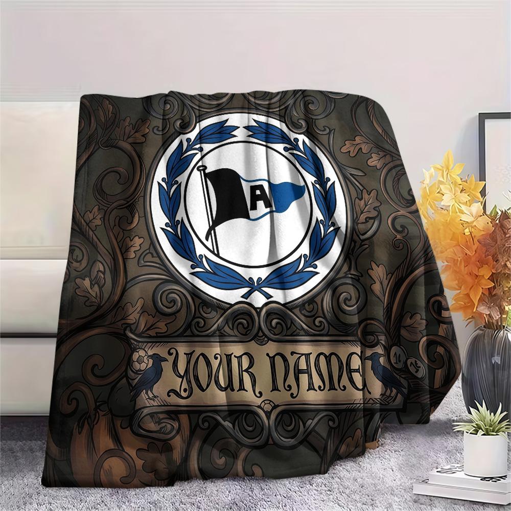 Custom Name Arminia Bielefeld Flannel Blanket, High quality Comfortable for All Seasons, Home Decor, Warmth and Comfort
