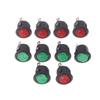 5Pcs KCD1 On/Off 3-Pin 2-Position Snap 20A 12V Red Green LED Round Boat Rocker Switch With LED Small Toggle For Car