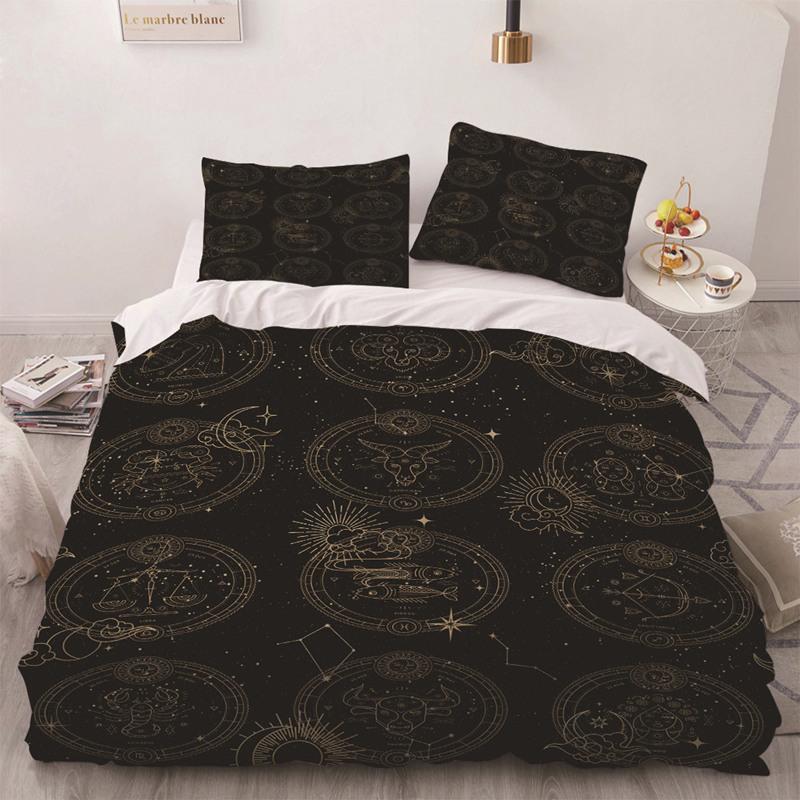 Constellation Duvet Cover Sun Moon Zodiac Astrology Bedding Set Spiritual Gifts For Women Teens Girls