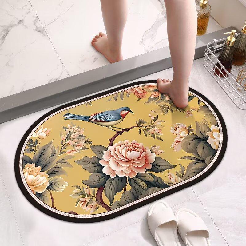 Bathroom Absorbent Floor Mat, Diatom Mud, Toilet Door Non-slip Foot Mat, Toilet Toilet Door Mat, Bathroom Small Carpet