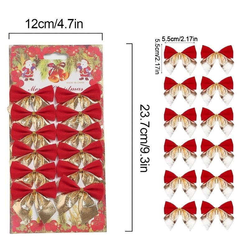 60Pcs 5.5cm Bow Christmas Decorations Xmas Tree Pendant Ornament for Home Decor Navidad New Year Party 2026 DIY Gift Accessories
