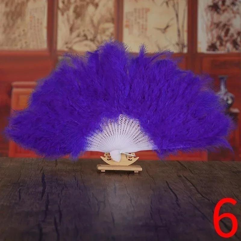Weicher Flauschiger Lady Burlesque Hochzeit Hand Kostüm Tanz Federfächer Abanicos De Mano Handfächer