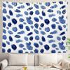 Blue Abstract Stripes Wall Tapestry,Modern Wall Hanging Large Tapestry Decoration Polyester Fiber White Hem Around for Dorm Room