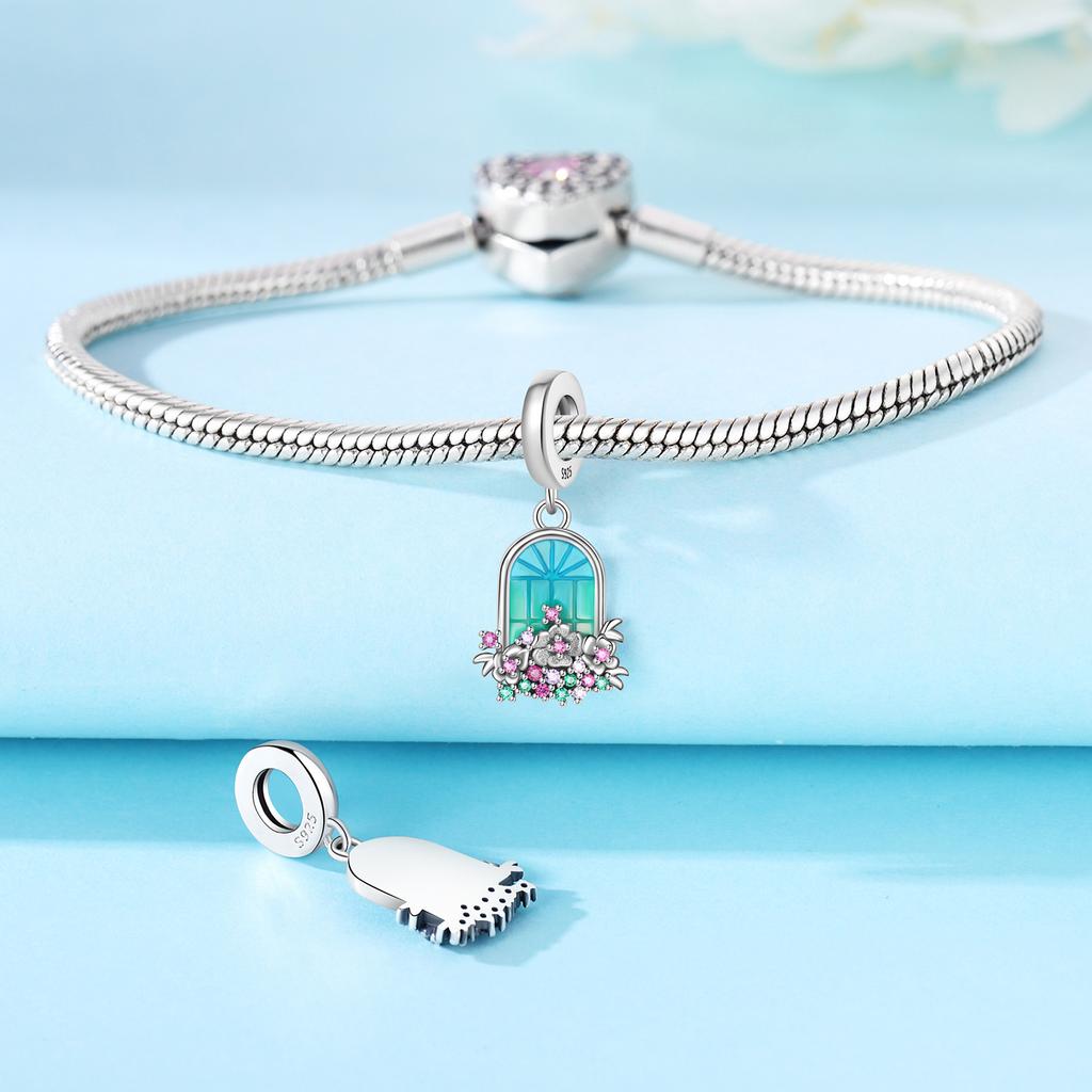 Authentic Copper Metal Metal Colorful Garden Window Bead Components Pendant Bead Component Compatible With Authentic Original Bracelet High Quality