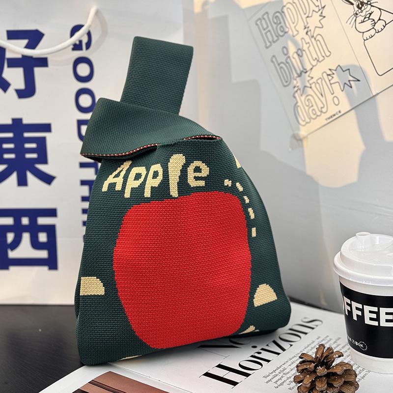 Merry Christmas Gift Bag Christmas Eve Apple Candy Bag Canvas Handbag Santa Claus Knitted Storage Bag Decor Holiday Gifts