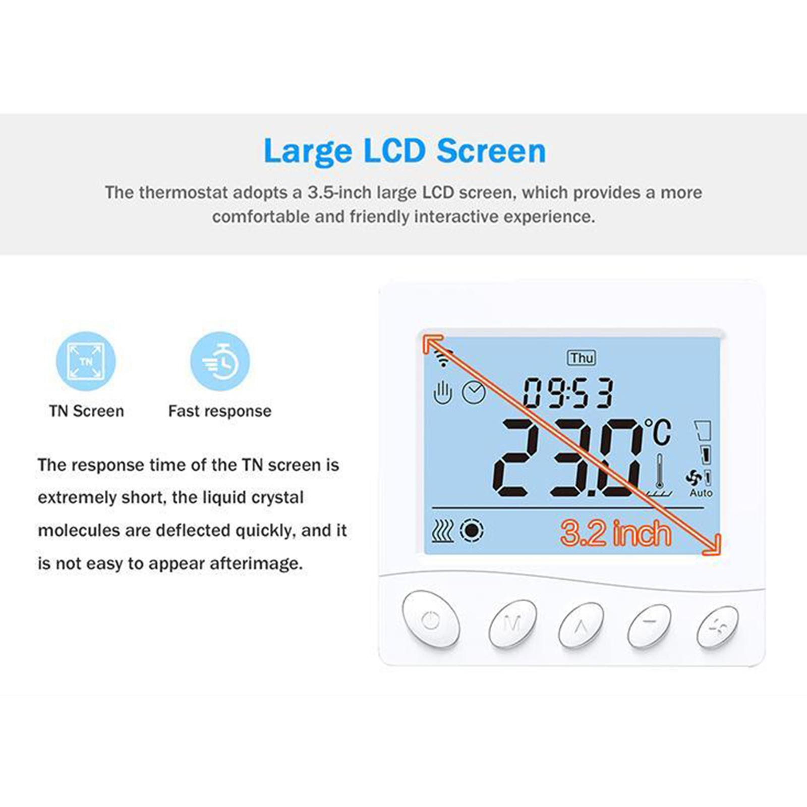

Floor Heating & Fan Coil for 2 Pipe System Thermostat WIFI 485 Modbus Intelligent Thermostat with Application & Voice Type 3