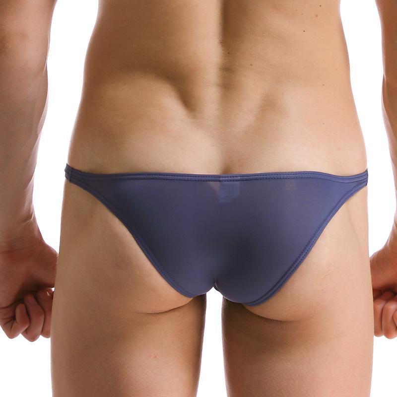Pánské ledové hedvábné tanga trojúhelníkové šortky ultra tenké průhledné prodyšné sexy pohodlné