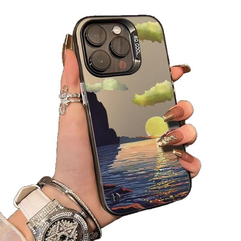 Seaside sunset is suitable for Apple 17Promax mobile phone case personalized vitality case iPhone16/15/14 Europe and America 13