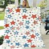 An American Flagstyle Blanket, Primarily In Red, White, And Blue with a Star Pattern, Perfect for Home Decor. Soft, Comfortable, And Stylish, Suitable