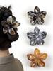 3 Pcs Hawaiian Flower Hair Claw Clips for Thick Hair,Non Slip Marble Vein Plumeria Flower Hair Pins for Women Beach Vacation