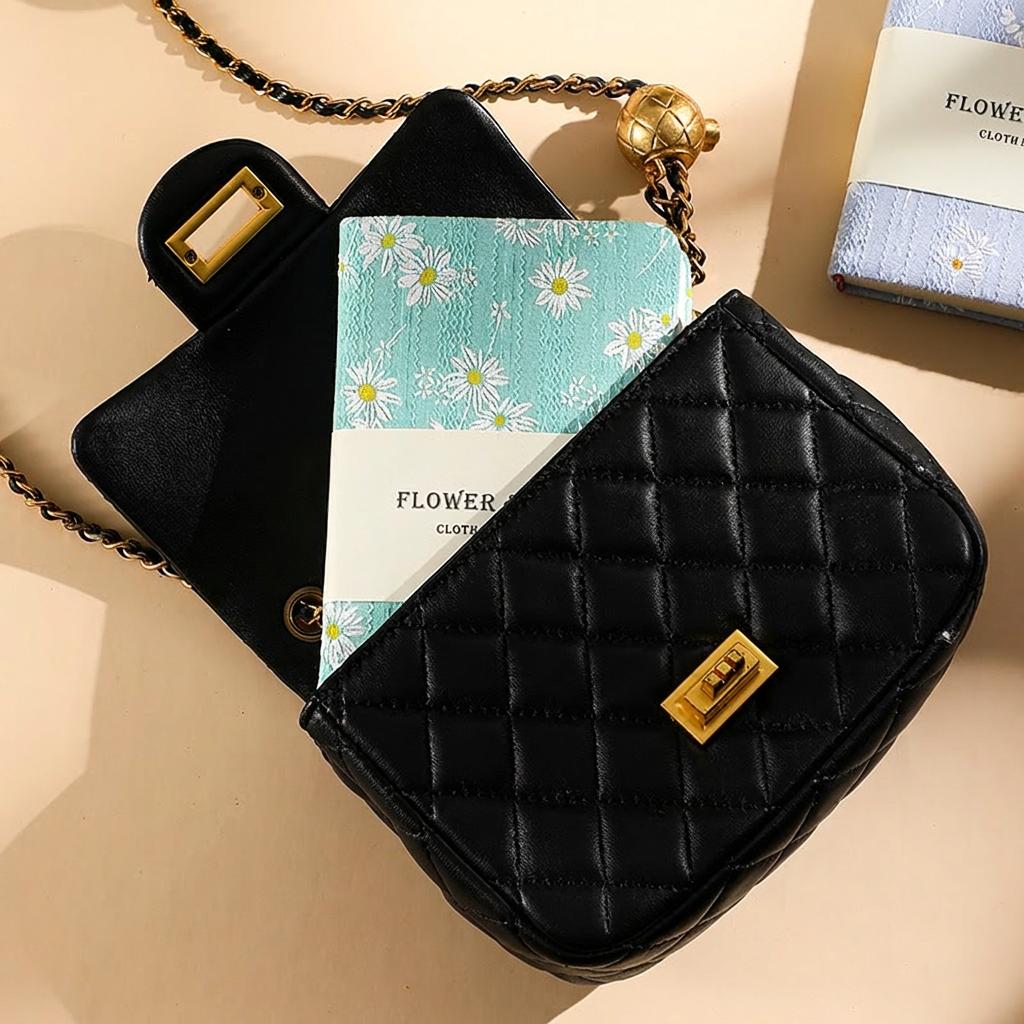 Aesthetic Daisy Puffy Cotton Cover Notebook A6 Portable Pocket Journal Thick Paper 180 Degree Lay Flat for School Office Travel