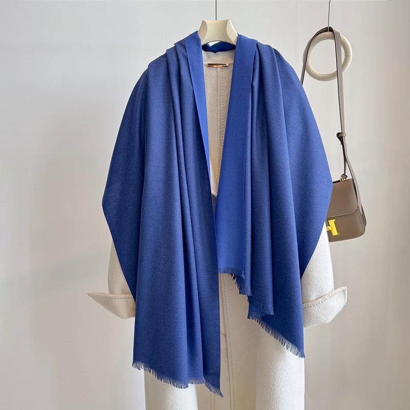 Luxury Winter Cashmere Scarf Women Two Colours Handkerchief Warm Pashmina Female Shawl Wrap Soft Pareo Bufanda Scarves Stole