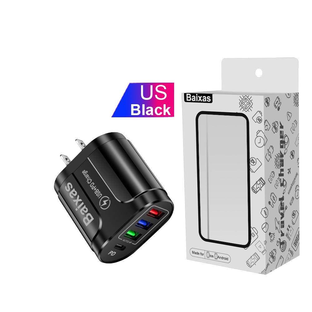 Multi-port Home & Travel Charger EU/UK 3 USB + Type-C 5V/2.4A