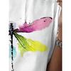 European Size Casual T-Shirt with a New Design, Featuring a 3D Dragonfly Art Print And Letters, Short Sleeves, And a Round Neckline for Women