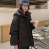 France Élégant Doudoune Coton Courte Femme Mode Coréenne Ample Chaud Uni Manteau Hiver Nouveau High Street Vintahe Poches Vestes