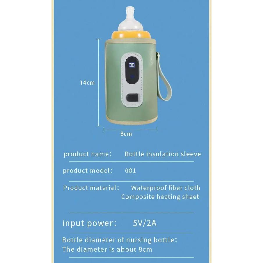 Portable Baby Bottle Insulation Sleeve, Baby Milk Insulation Device with LCD Screen, USB Insulation Bottle for Car Travel, Porta