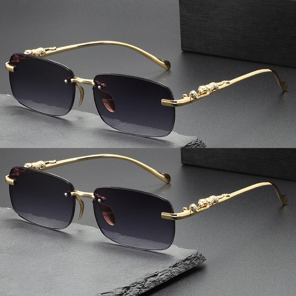 2 Pairs of Frameless Glasses for Men and Women Classic High-end Fashion Glasses for Women Frameless Trendy Glasses