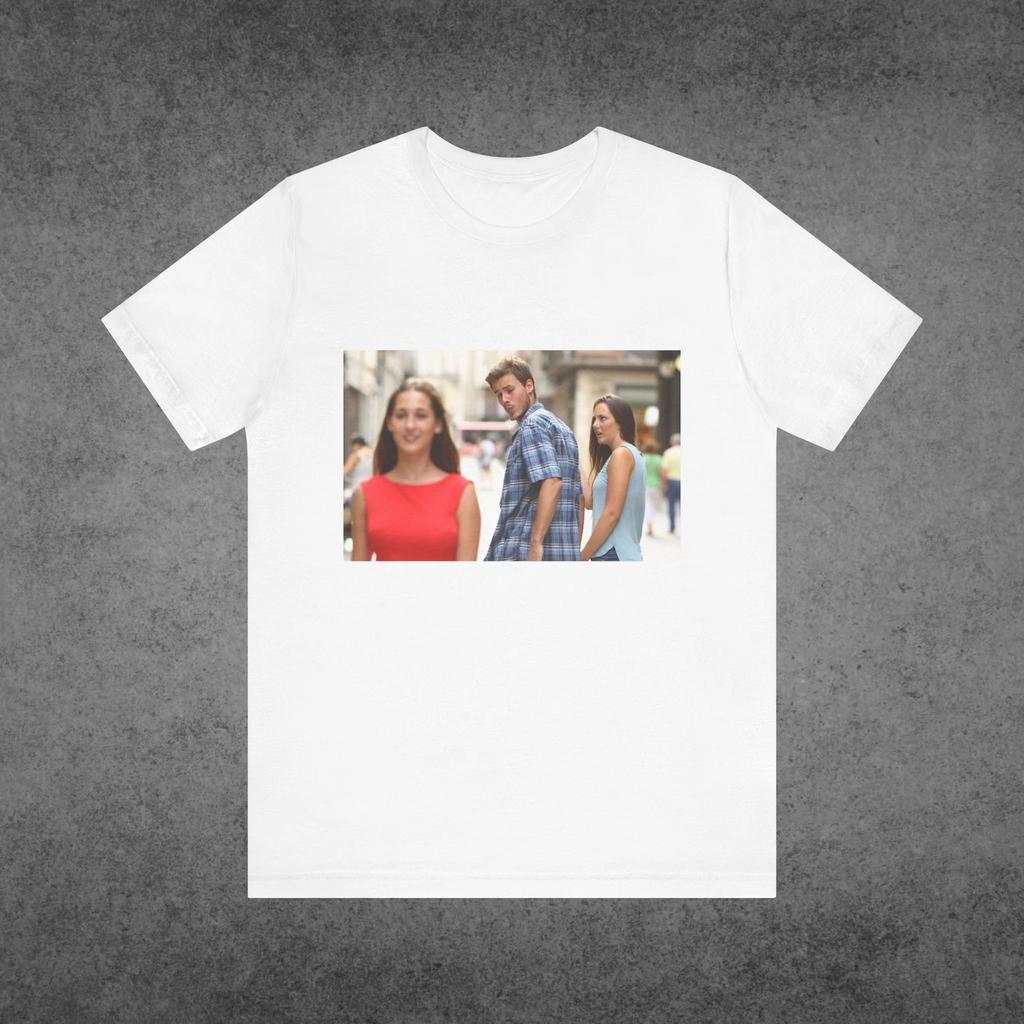 Guy Looking At Girl Meme T-Shirt Funny Distracted Boyfriend Graphic Tee Internet