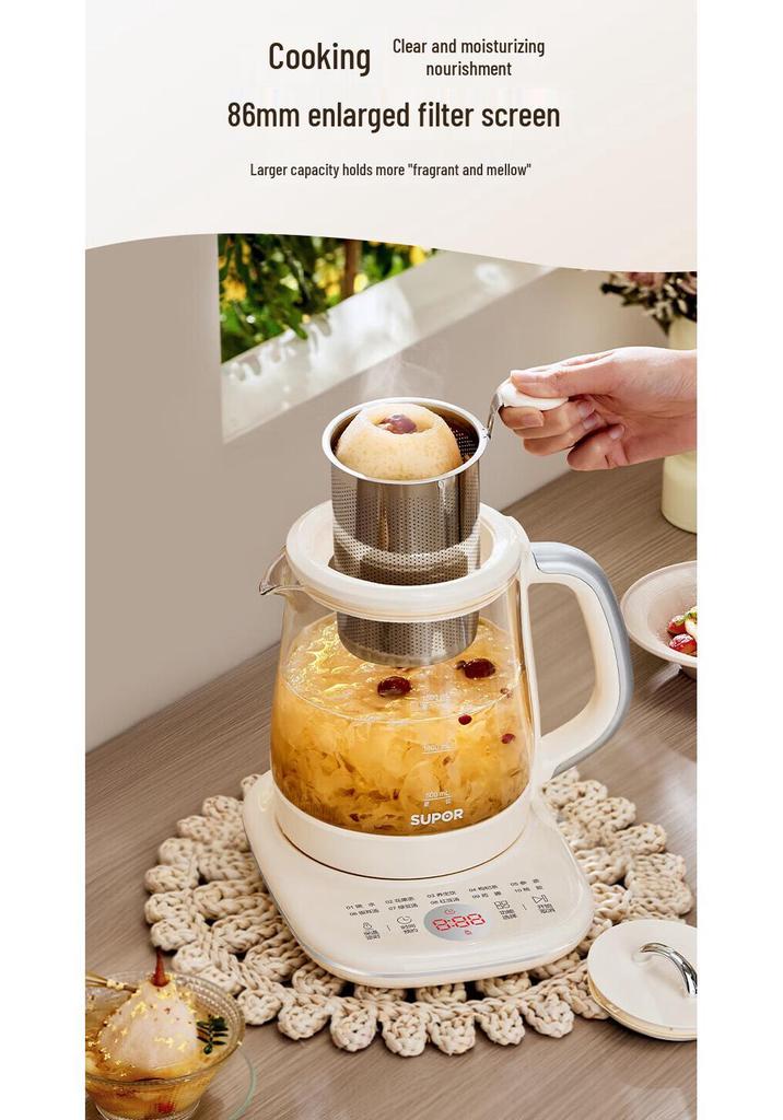 1.5L Stainless Steel Electric Kettle with Flower Tea Brewer & Constant Temperature Control