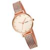 SKMEI Women's Simple Ultra-Thin Quartz Watch Waterproof Stainless Steel Mesh Rose Gold White