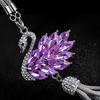 Bling Swan Car Hanging Ornament Faux Crystal Rhinestone Swan Car Rearview Mirror Charm Double